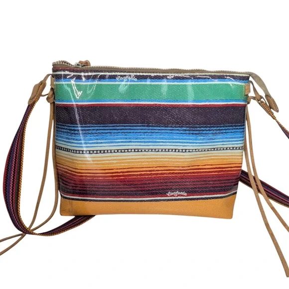 Consuela Downtown Crossbody Bag in Deanna Canvas Stripe Multicolor Yellow Blue - Picture 4 of 16